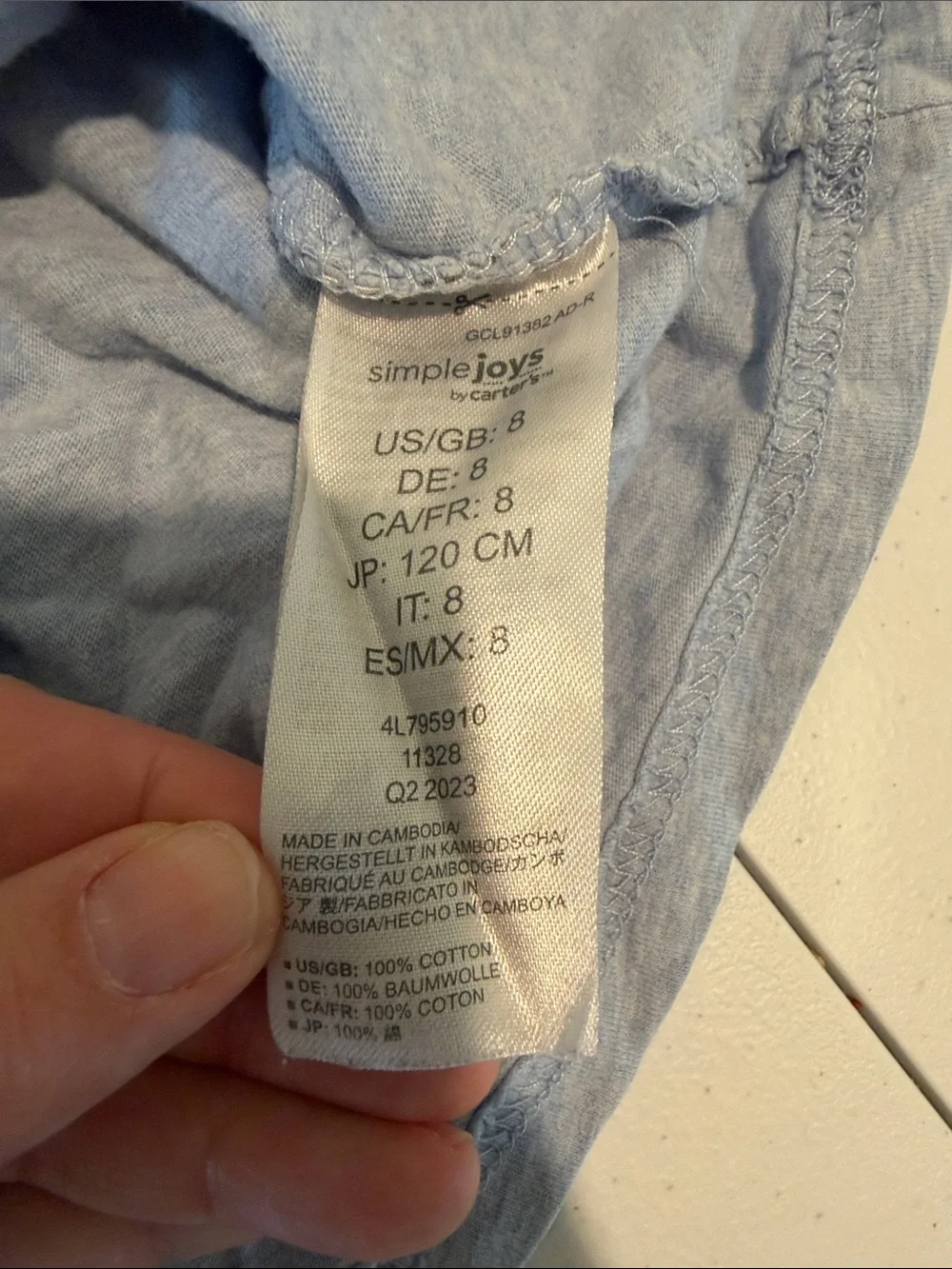 SIMPLE JOYS BY CARTERS Blue & Gray Boys Kids Tees size 8 Lot of 2